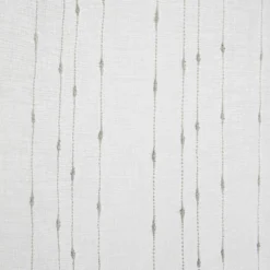 Vitrage droit passe tringle x2 blanc broderie fil gris 60x90cm