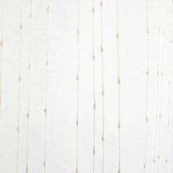 Vitrage droit passe tringle x2 blanc broderie fil beige 60x90cm