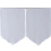 Vitrage passe tringle finition pointe effet lin uni blanc 60x90 cm x2