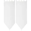 Vitrage à pattes voile uni blanc finition pointe pompon 60x160 cm x2