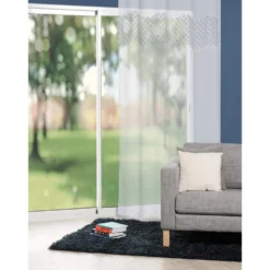 Voilage à oeillets blanc imprimé carreau de ciment 140x240 cm