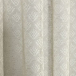 Voilage à oeillets imprimé feuilles taupe 140x240cm