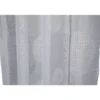 Voilage à oeillets motif brodé rond gris clair