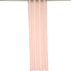 Voilage à oeillets rose uni 100% polyester 140x240cm