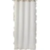 Voilage à oeillets 140x240cm contour à volant polyester beige