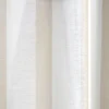 Voilage à oeillets 140x240cm polyester bayadère rayures blanc et beige