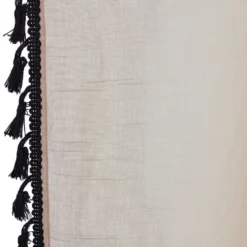 Voilage polyester 140x240cm bordure pompons noir
