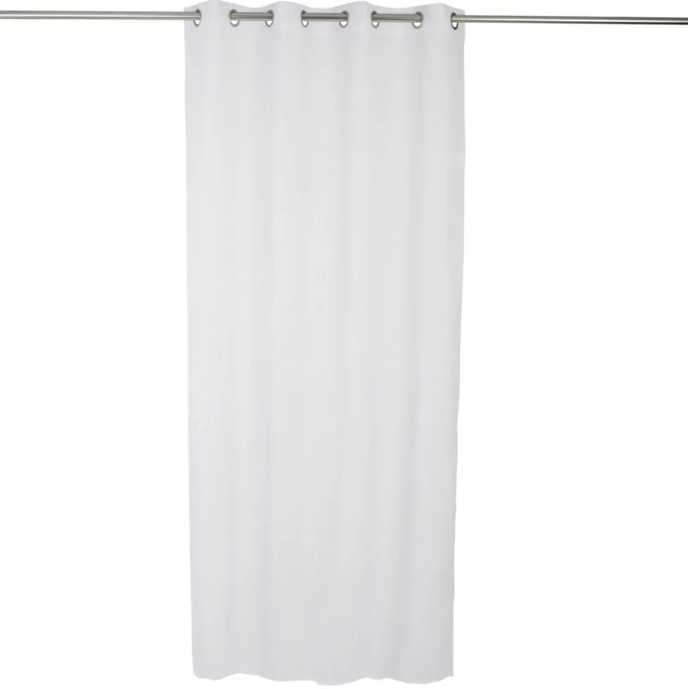 Voilage polyester 140x240cm broderie florale blanc