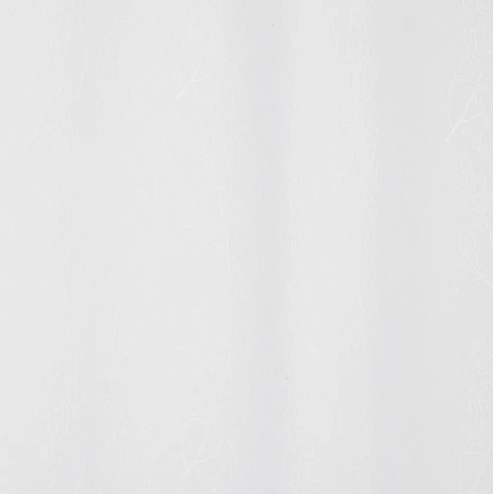 Voilage polyester 140x240cm broderie florale blanc