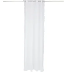 Voilage polyester 140x240cm frange blanc