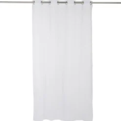 Voilage polyester 140x240cm motif floral blanc