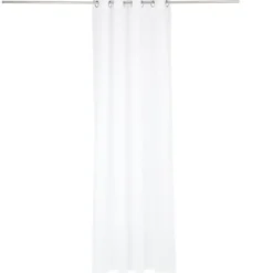Voilage polyester 140x240cm motif géométrique blanc