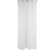 Voilage pompons 8 oeillets blanc