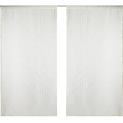 Voilage uni 60x120cm 1 paire (2 modèles blanc ou beige)